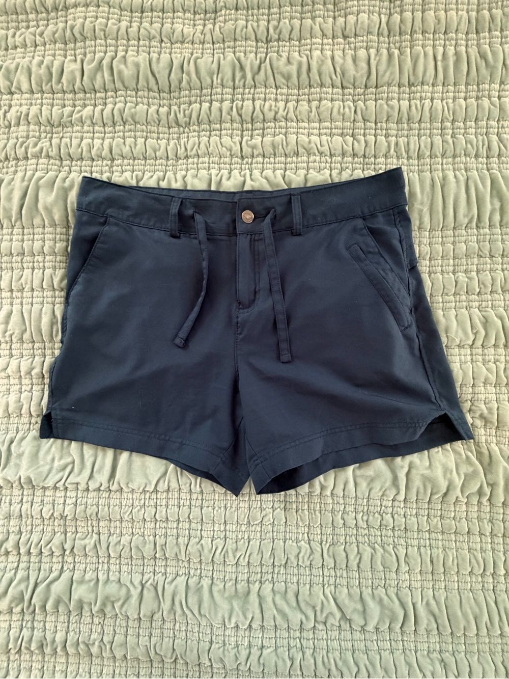 Magellan Outdoors Navy High-Waist Drawstring Shorts-Large